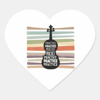 violin retro hart sticker