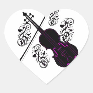 Violin, Rocking love_ Hart Sticker