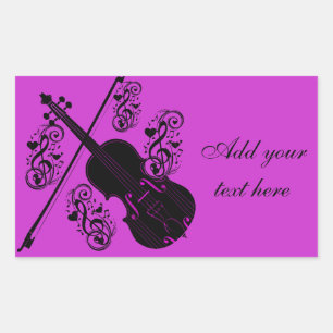 Violin, Rocking love_ Rechthoekige Sticker