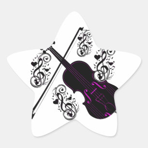 Violin, Rocking love_ Ster Sticker