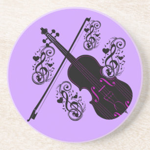 Violin, Rocking love_ Zandsteen Onderzetter
