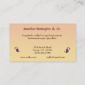 Violin Sales en Repairs Visitekaartje (Achterkant)