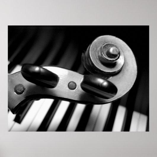 Violin Scroll over pianoketoetsen Poster (Voorkant)