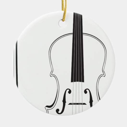 Violin Silhouette Keramisch Ornament (Voorkant)