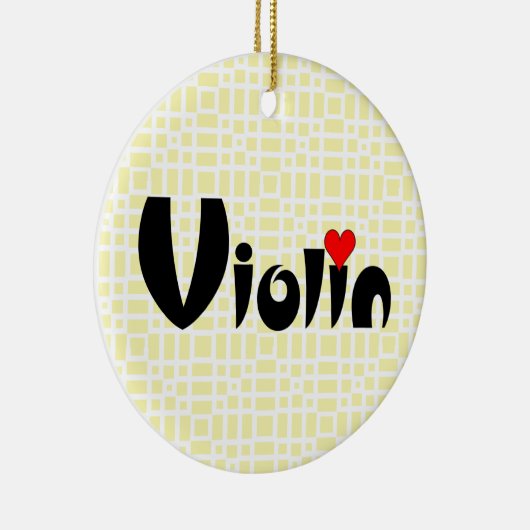 Violin Small Heart Keramisch Ornament (Rechts)