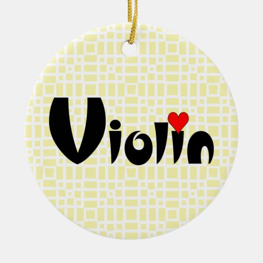 Violin Small Heart Keramisch Ornament (Voorkant)