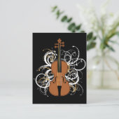 Violin Swirls Briefkaart (Staand voorkant)