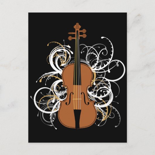 Violin Swirls Briefkaart (Voorkant)