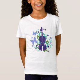 Violin T-Shirt voor katten-Butterflys en zwammen