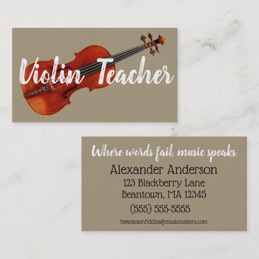 Violin Teacher Visitekaartje (Voorkant / Achterkant)