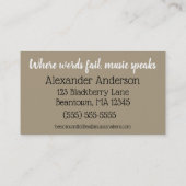 Violin Teacher Visitekaartje (Achterkant)