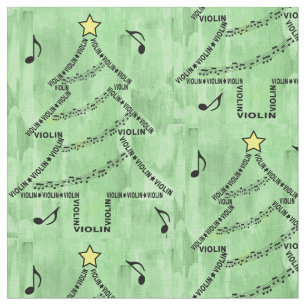 Violin Text met kerstboom Stof