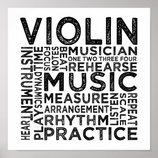 Violin Typografie Poster (Voorkant)