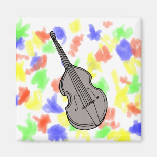 Violin Upright Bass Guitar Graphic Magneet