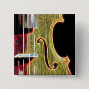 Violin, Viola, Cello? Vierkante Button 5,1 Cm
