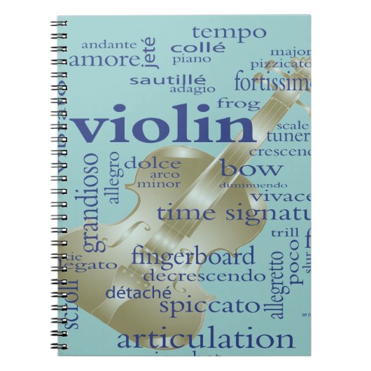 Violin Words Notitieboek (Voorkant)