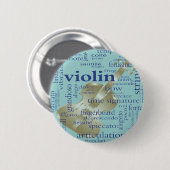 Violin Words Ronde Button 5,7 Cm (Voorkant /achterkant)