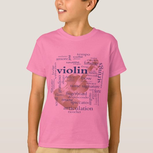 Violin Words T-shirt (Voorkant)