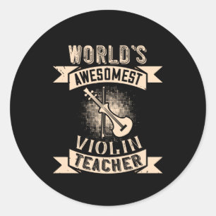 Violin World's Awesomest Violin Teacher Ronde Sticker