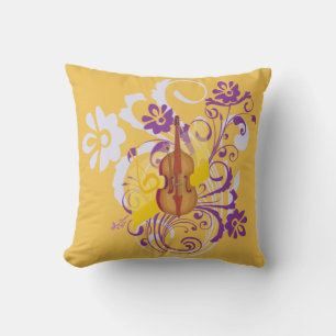 Violin Yellow Gold Floral Swirl Sierkussen