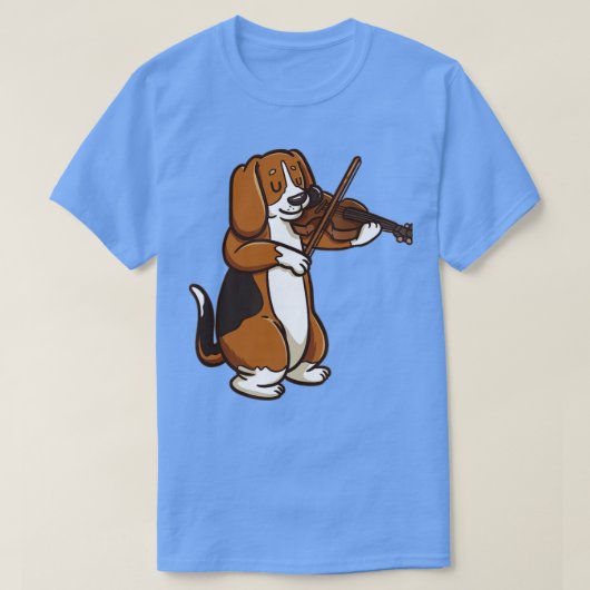 Violinist Beagle Dog Violin Player T-shirt (Design voorkant)