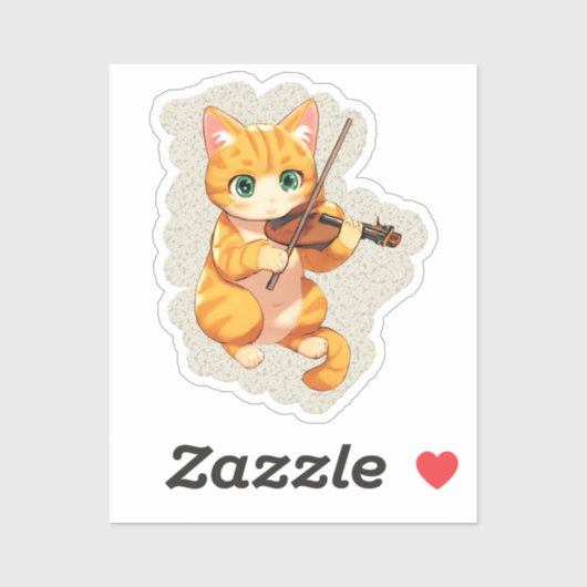 violinist cat sticker (Vel)