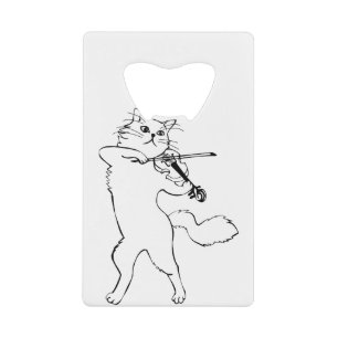 Violinist Violin Music Instrument Cat Kredietkaart Flessenopener
