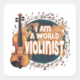 violinist world vierkante sticker
