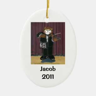 Violinistisch gepersonaliseerd versieringsmiddel keramisch ornament