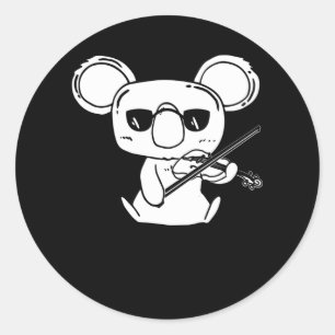 Violinistisch geweld in Koala met geweld Ronde Sticker