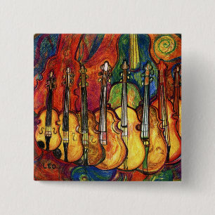 Violins Vierkante Button 5,1 Cm