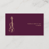 Violist Bourgondië Elegant Script Music Teacher Visitekaartje (Achterkant)