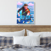 Violist en Chabat Chalom Canvas Afdruk (Insitu (Slaapkamer))