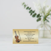 Violist goudkleurig visitekaartje (Staand voorkant)