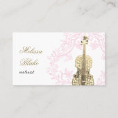 violist roze  lijst visitekaartje (Voorkant)