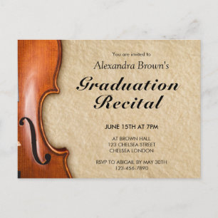 Violiste Klassieke Muzikant Afstudeerconcert Uitnodiging Briefkaart