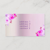 violon à fleurs violet Carte de visite (Dos)