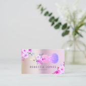 violon à fleurs violet Carte de visite (Debout devant)