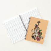 Violon avec Fleurs design sur un Carnet / Journal (Intérieur)