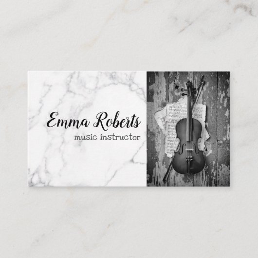 Violon | Carte de visite d'instructeur de musique (Devant)
