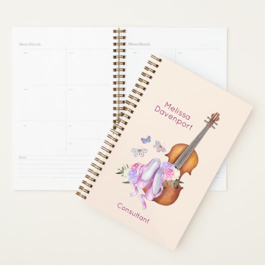 Violon, Chaussons de Ballet, Fleurs et Papillons (Devant avec enveloppe)