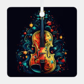 Violon de Noël ornement métal arbre de Noël (Recto)