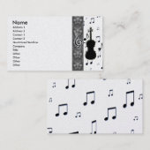 Violon et notes musicales Cartes de visite (Devant / Derrière)