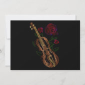 Violon et Rose Goth Wedding Invitations (Dos)