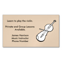 Violon Music Instructeur Carte de visite Magnet