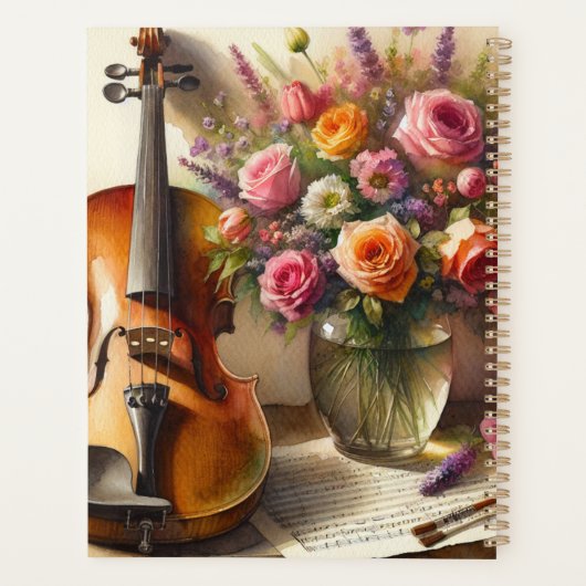 Violon, Partition et un Vase de Fleurs (Dos)