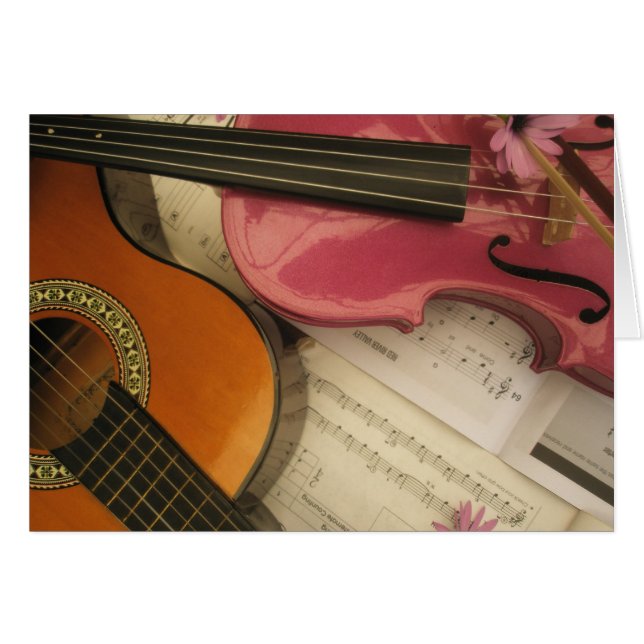 Violon rose et guitare (Devant horizontal)