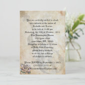 Violon vintage et Rose Goth Mariage Invitations (Debout devant)