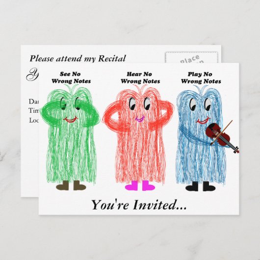 Violon & Viola Considérant / Invitations Concert (Devant / Derrière)