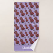 Violon Violet Personnalisé (Serviette de bain)